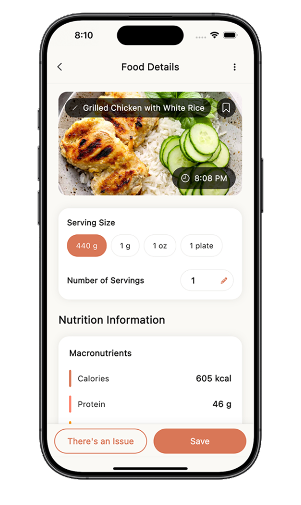 Nutrition results from scan